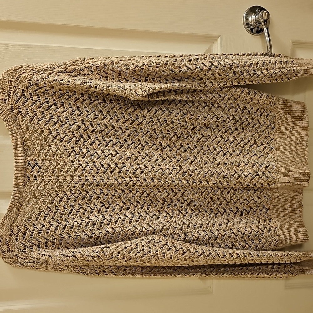 Old Navy Tan & Pink V-Neck Sweater - Picture 5 of 7